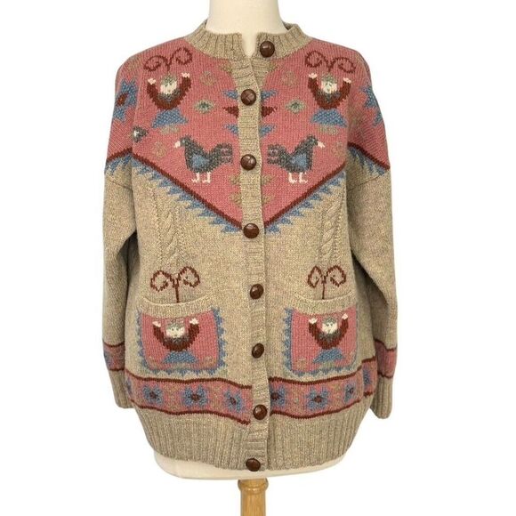 The Scotch House New Wool Cardigan Sweater Embroidered Made...